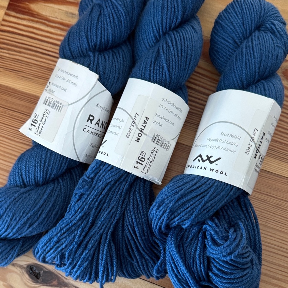 Blue American Wool Yarn Skeins 3